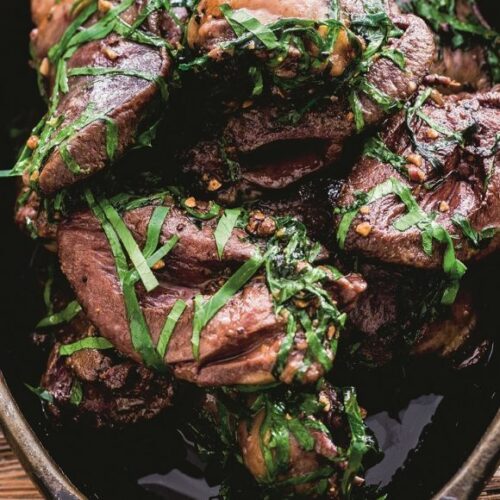 Coeurs de canard en persillade