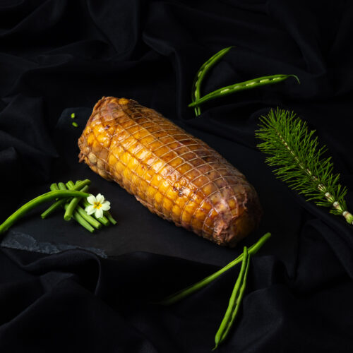 Rôti de pintade chaponnée